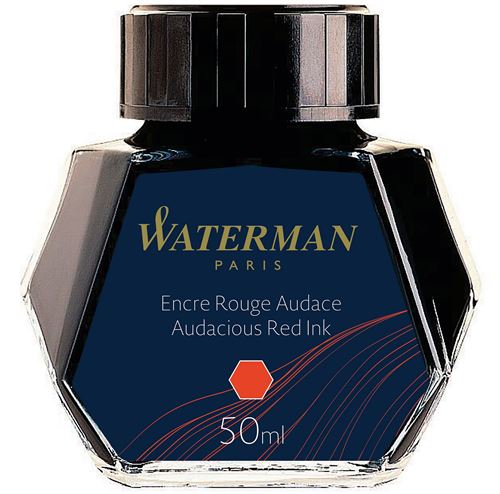 WATERMAN encre pour stylo plume, couleur Rouge Audace, flacon 50&nbsp;ml