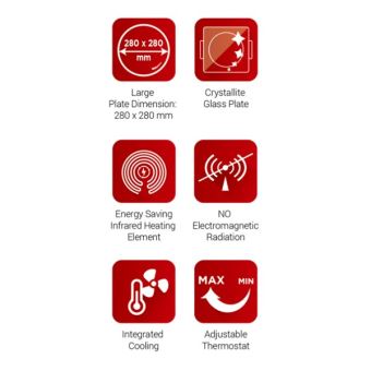 Réchaud électrique avec plaque(s) céramique(s) tkg ckp 1001