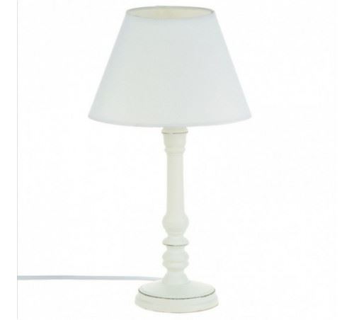 Lampe blanche en bois 36 cm de hauteur