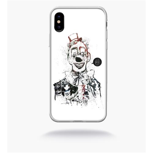 Coque creative art scary clown compatible apple iphone x bord transparent