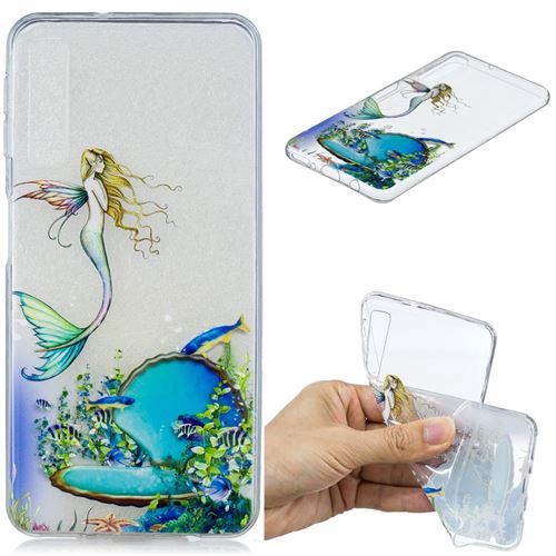 Coque en TPU impression de motifs sirène pour votre Samsung Galaxy A7 (2018)