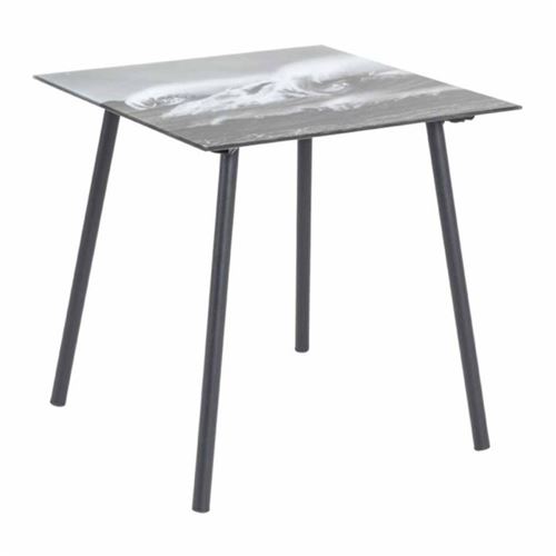 Paris Prix - Table D'appoint Design vagues 41cm Noir
