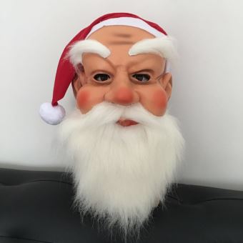 Pere Noel Masque Cosplay Cheveux Latex Facial Adulte Parti Rouge Pere Noel Masques Achat Prix Fnac