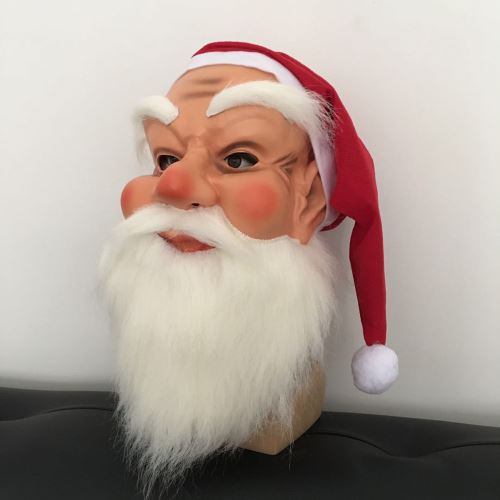 Pere Noel Masque Cosplay Cheveux Latex Facial Adulte Parti Rouge Pere Noel Masques Achat Prix Fnac
