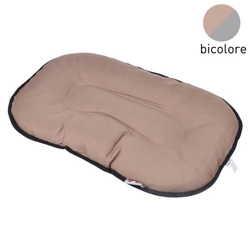coussin flocon 107cm bicolore taupe/gris