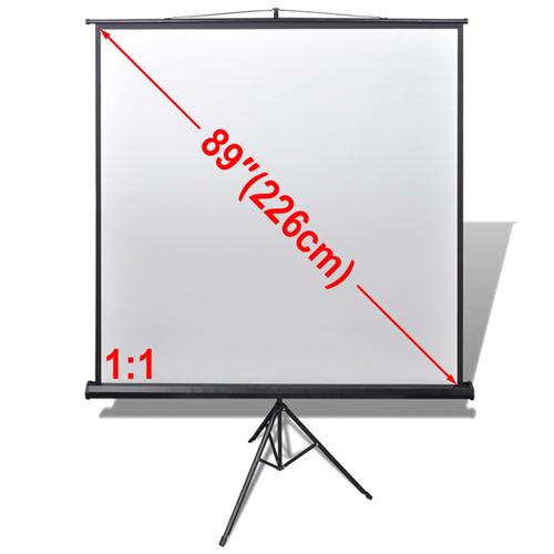 Ecran de projection manuel avec trépied réglable 160 x 160 cm 1:1