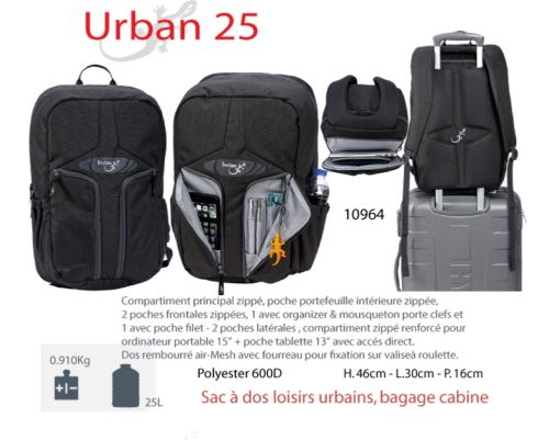 Urban 25 Sac A Dos Et Bagage Cabine 25 L S Adapte Sur Trolley