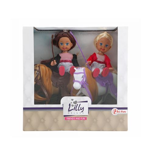 Toi-Toys mini-marionnette avec chevaux Lilly junior beige 4 pièces