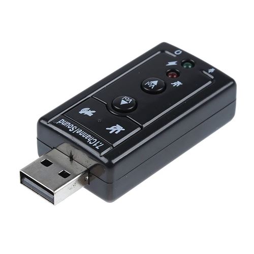 INECK® Carte Son Adaptateur USB Audio Carte Son 3D 7.1 Sound Casque - Externe Touches Fonctionnelles Comprises Son 3D Surround Dynamique Idéal Pour Dj / Mic / Voip / Casque Audio