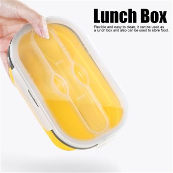 Boîte à lunch blanc avec couverts de voyage store and go