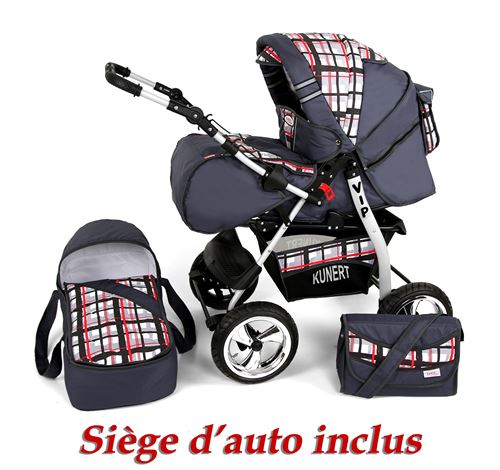 Poussette / Landau combiné 3en1 multifonctions avec équipement bébé enfant 0-36m Roues en mousse Volver