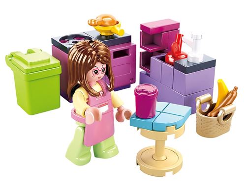Jeu de construction brique emboitable sluban girl’s dream cuisine M38-B0800B figurine articulée