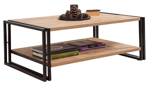 SUBLEEM Table basse 110 cm TENGA Pin Atlantique et Noir
