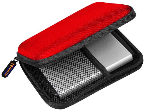mumbi Sac à disque dur externe jusqu'à 6,35cm (2,5), rouge