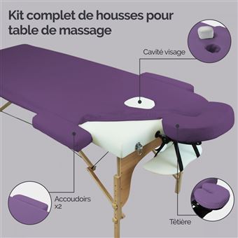 Kit De Housses Polaires Sherpa Vivezen Pour Table De Massage - Blanc - Neuf Avec étiquettes