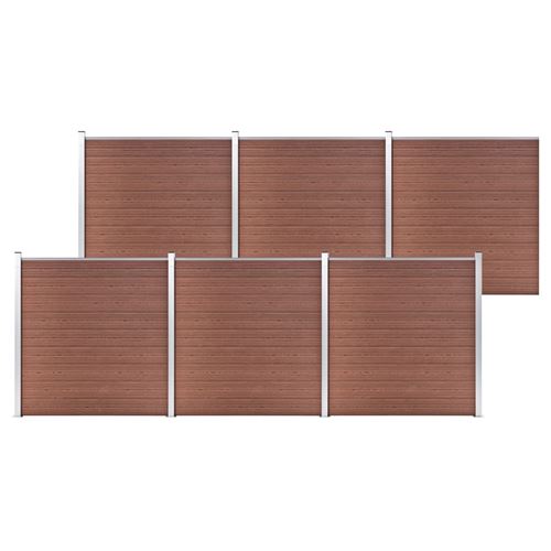 Vidaxl cl&ocirc;ture de jardin wpc 1045x186 cm marron 3053211