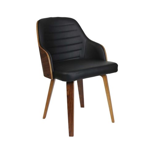 The Home Deco Factory Noir - Chaise En Bois Et Polyuréthane Nash - Image 1