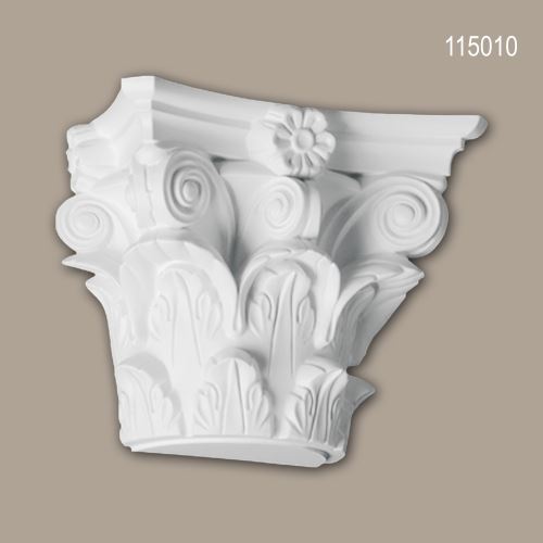Chapiteau de demi-colonne 115010 Profhome Colonne Élement décorative style corinthien blanc