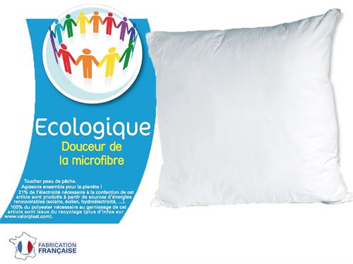 Oreiller bleu calin écologique 60x60cm