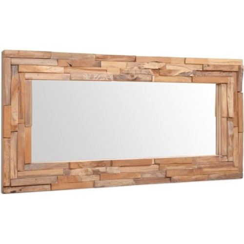 Vidaxl miroir d&eacute;coratif teck 120 x 60 cm rectangulaire 244564