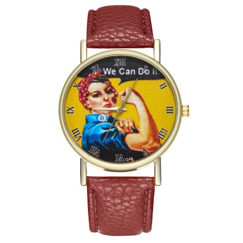 Bracelet en cuir pour homme de style rétro pour dames de montre à quartz de mode T248-Acafé