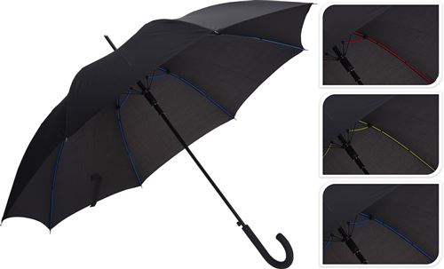 Free and Easy parapluie automatique côtes colorées 84 cm noir