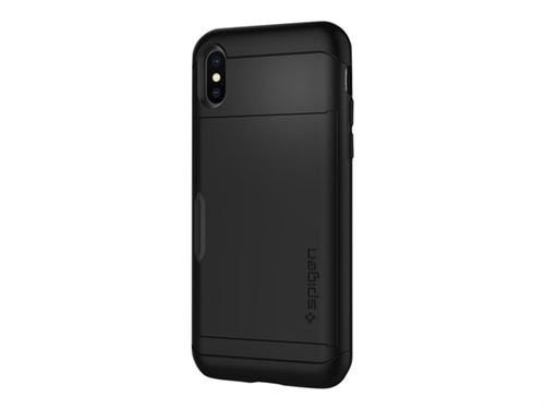 Spigen Slim Armor CS - Coque de protection pour téléphone portable - polycarbonate, polyuréthanne thermoplastique (TPU) - noir - pour Apple iPhone X