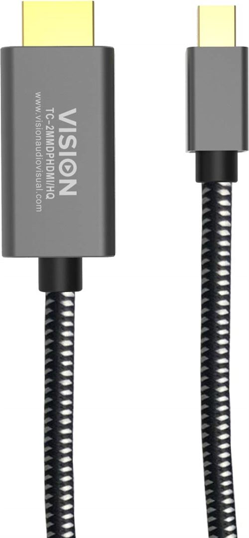 VISION 2m Braided mDP to HDMI cable