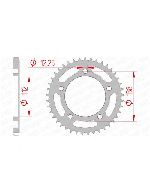 Couronne AFAM 41 dents acier standard pas 525 type 10517