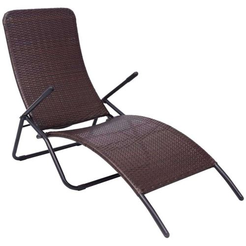Vidaxl chaise longue pliable rotin synth&eacute;tique marron 42945