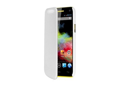 Etui folio à rabat latéral ultra fin blanc Wiko Rainbow