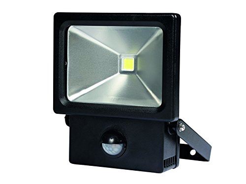 Perel leda2001nw-bp 10 W Blanc Neutre d'extérieur à LED avec capteur PIR – Noir