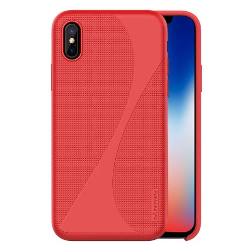 Iphone X / Xs Coque Protection Plastique Texture Concave-convexe Rouge Als79916