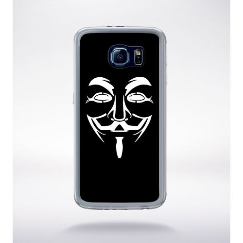 Coque Anonymous Noir Compatible Samsung Galaxy S6 Transparent