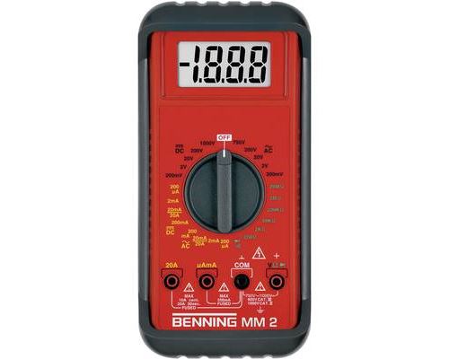 Benning Mm 2 Multimètre Numérique Test De Continuité Cat Iii 600 V Affichage (Nombre De Points): 2000 - Image 2