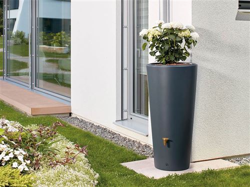 Récupérateur Deau De Pluie Pot 2 En 1 220 L Gris Graphite