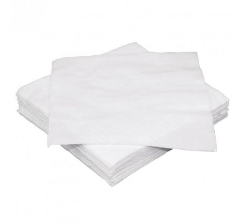 Serviettes cocktail 1 pli fiesta blanches 250 x 250mm