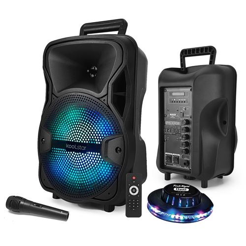 Enceinte SONO DJ - FestiSound - 8 20CM - 200W - Batterie - Karaoké avec  USB SD Bluetooth TWS - Micro sans