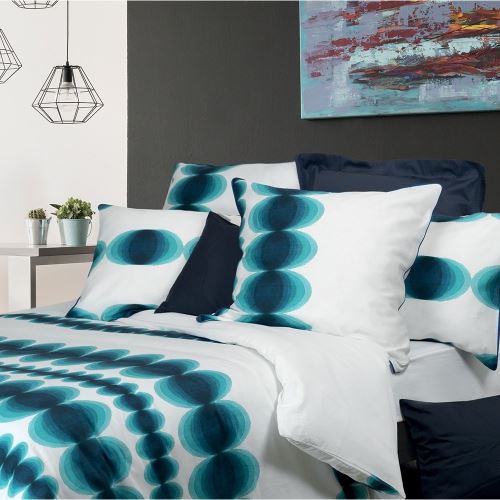 Housse De Couette Kaleidoscope Bleu 140x200 Garnier-Thiebaut