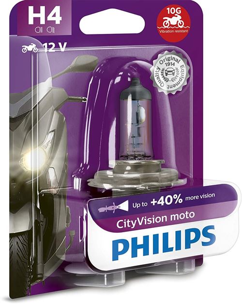 Philips lampe moteur H4 CityVision12V/60W blanc