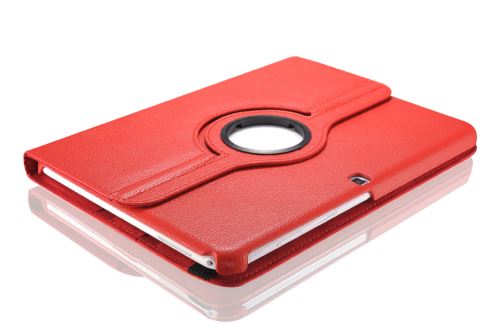 WISETONY® Etui PU cuir Coque Housse rotative 360°pour Samsung Galaxy Tab 4 T530/T531 10.1 - Rouge