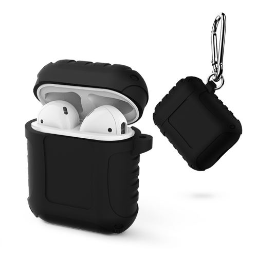Coque en silicone WISETONY souple antichoc pour Apple AirPods1 - Noir