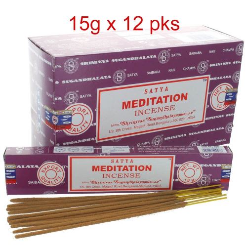 Satya Nag Champa Bâtonnets d'encens de méditation, Box 12 Packs