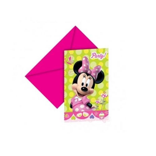 6 Cartes D'Invitation+Enveloppes Minnie