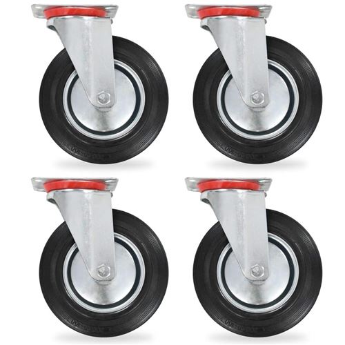 vidaXL 16x Roulettes Roues Fixes pour Chariot Roulant Roulettes Pivotantes Roulettes Fixes Panier d'Achat Etagère à Livre Tables de Travail Capacité de 50 kg 75 mm