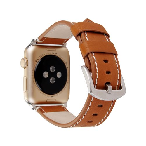 GENERIQUE - Bracelet pour Apple Watch - Cuir - Marron - 44mm - Image 2