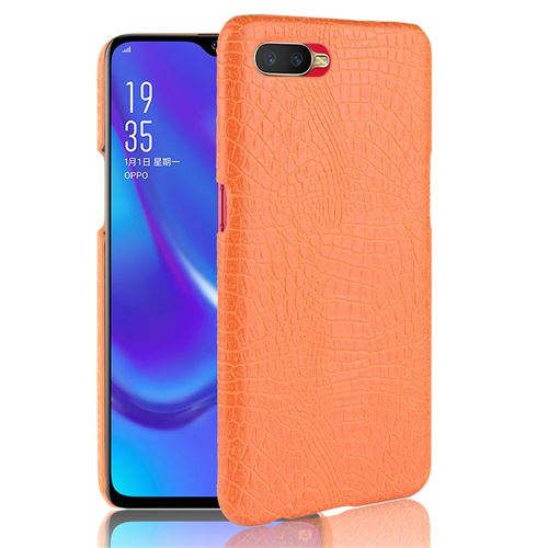 Etui en PU enduit de crocodile orange pour votre Oppo K1