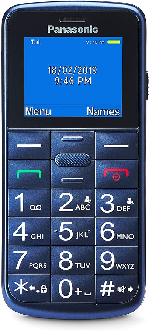 Panasonic KX-TU110 - Téléphone mobile - double SIM - microSDHC slot - GSM - 128 x 160 pixels - TFT - 0,08 MP - bleu