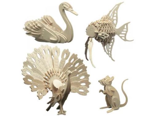Pebaro - Maquette bois - Set de 4 animaux domestiques 852/1 852/2 852/3 852/4