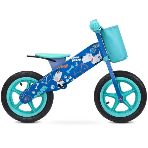 Caretero ZAP Draisienne en bois vélo d'apprentissage sans pédale 3 à 6 ans Bleu